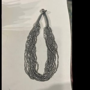 Silver beaded necklace